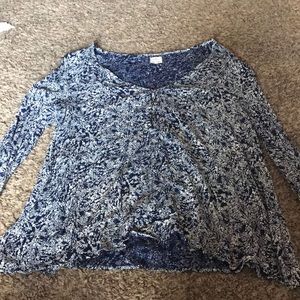 Navy and white O’neill Long sleeve blouse